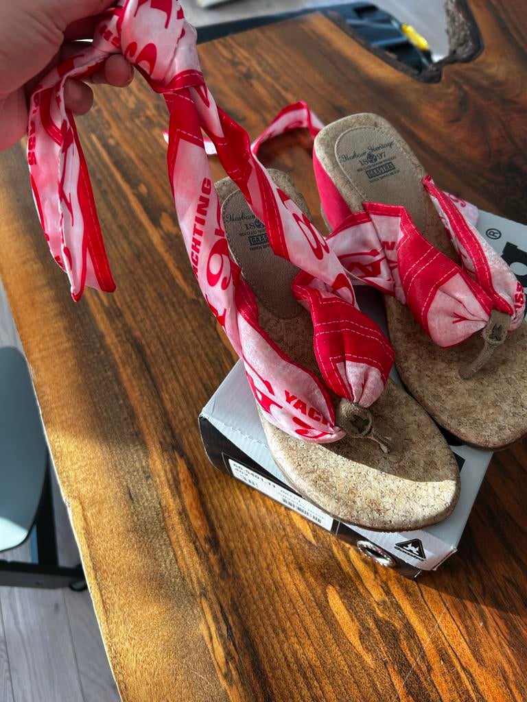 NIEUW - Gaastra sleehak sandalen - Rood/Wit/Roze - maat 38, Kleding | Dames, Schoenen, Nieuw, Rood, Sandalen of Muiltjes, Ophalen of Verzenden