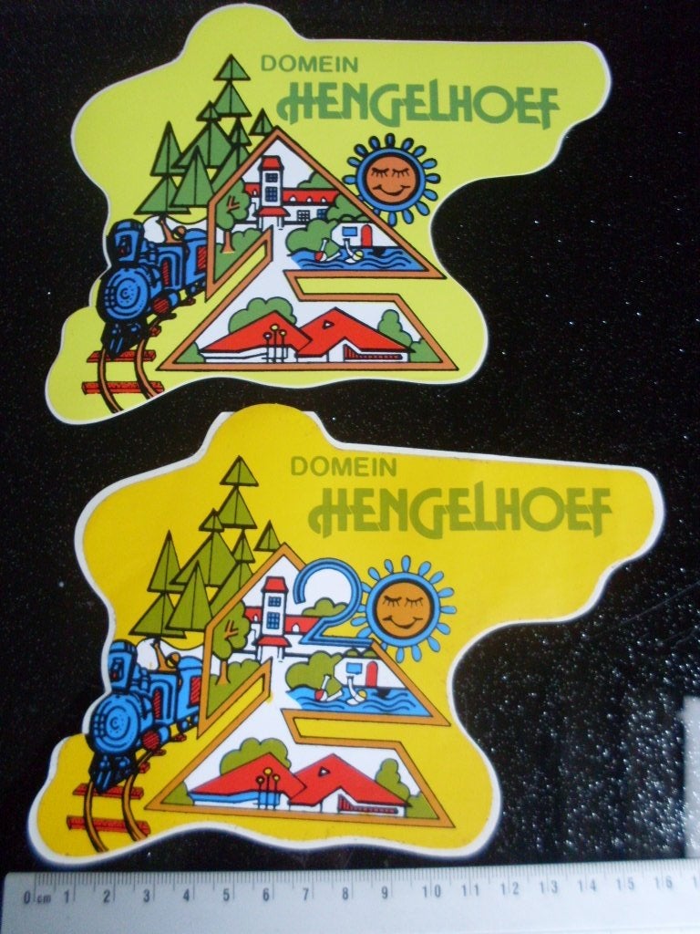 2x sticker domein hengelhoef camping bungalow park, Verzenden, Zo goed als nieuw, Bedrijf of Vereniging
