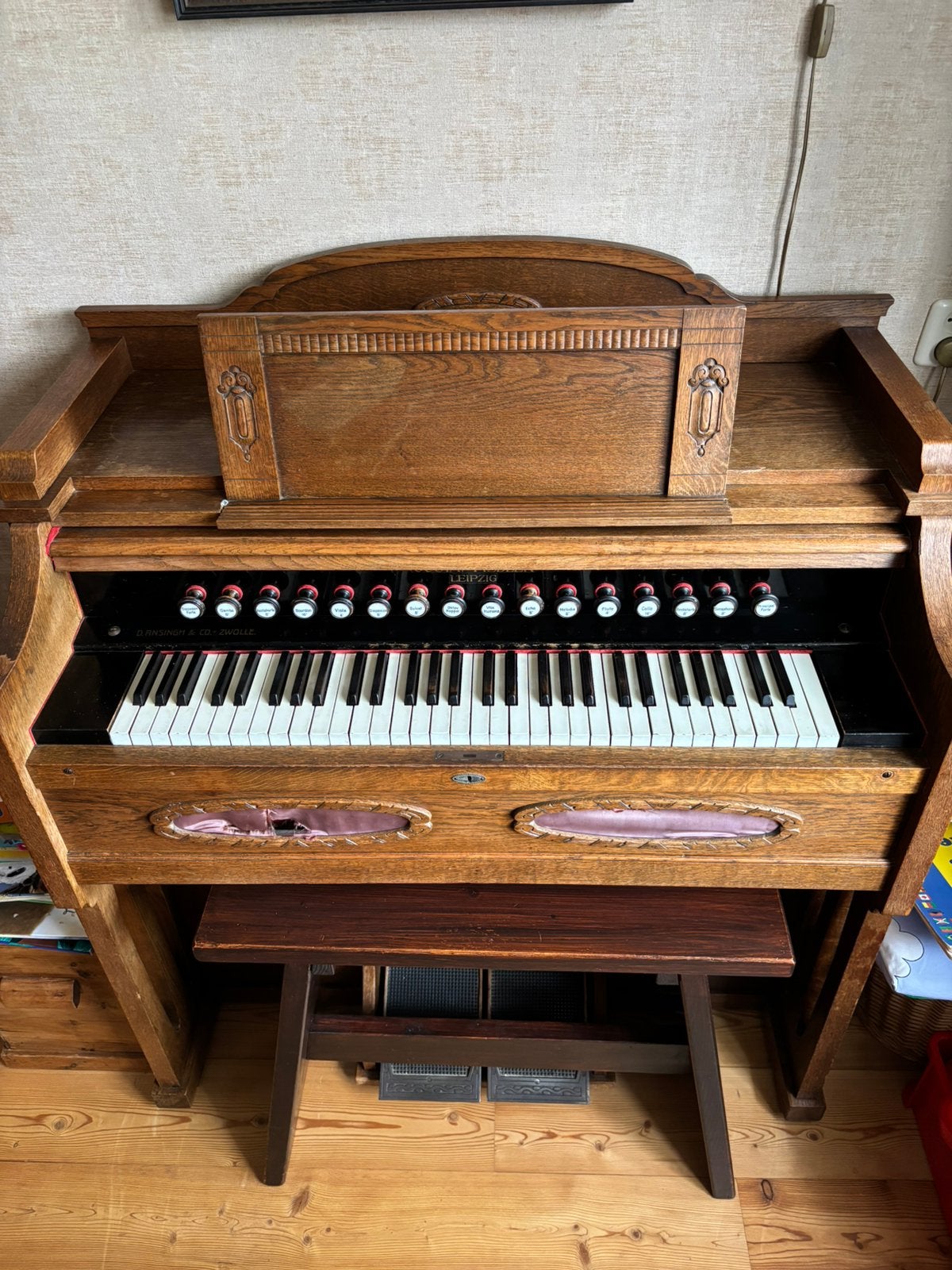 Goed functionerend trap orgel, merk Gustav Fiedler Leipzig, Muziek en Instrumenten, Orgels, Ophalen, Gebruikt, 2 klavieren, Orgel