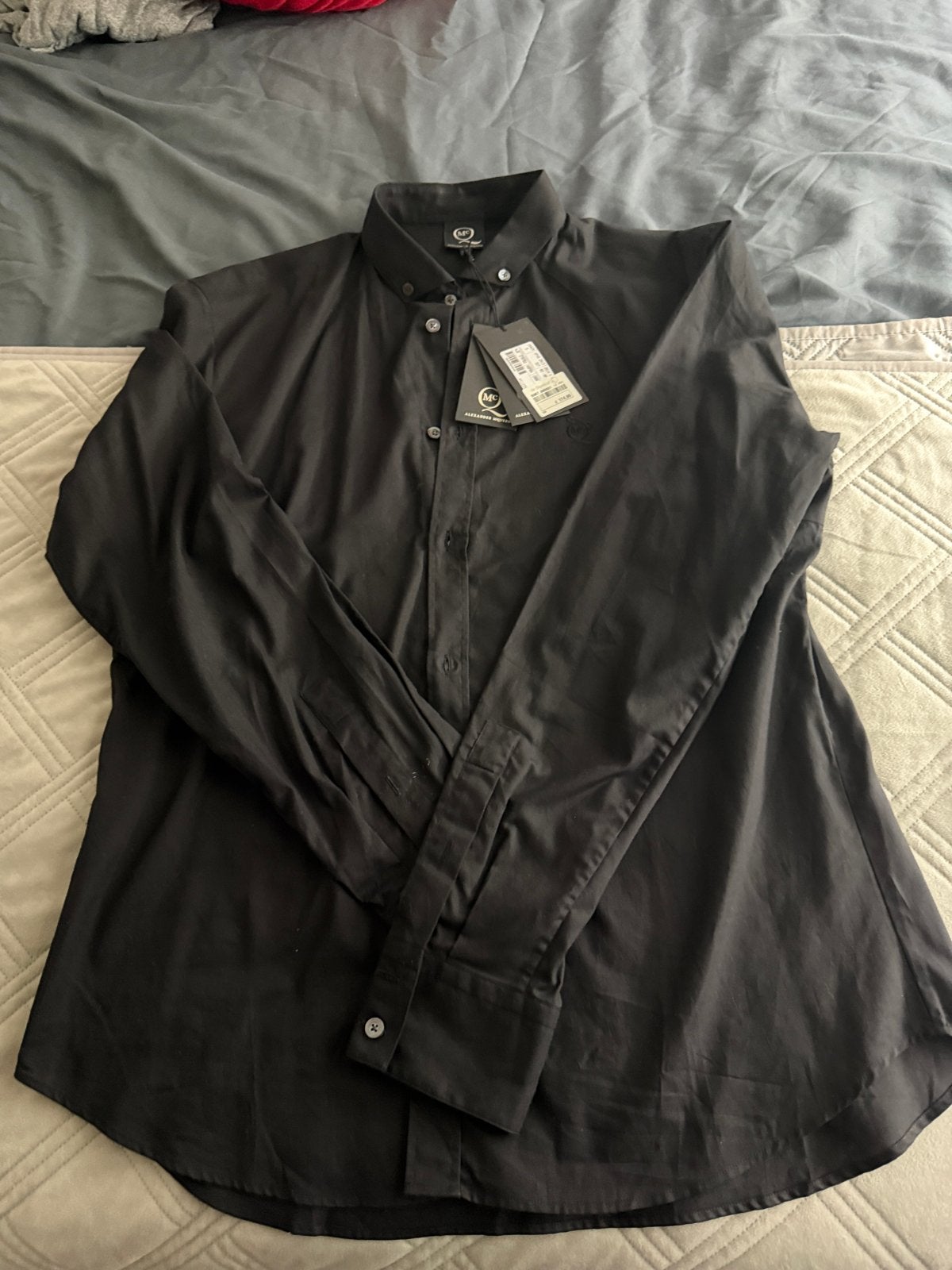 Alexander McQueen Heren Overhemd Zwart 54- Nieuw met kaartje, Ophalen of Verzenden, Nieuw, Zwart, Halswijdte 41/42 (L)