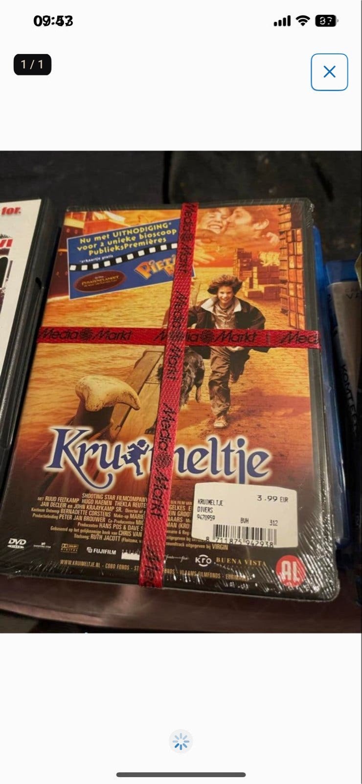 Kruimeltje DVD - Nederlandse Familiefilm, Cd's en Dvd's, Alle leeftijden, Familie, Film, Ophalen of Verzenden