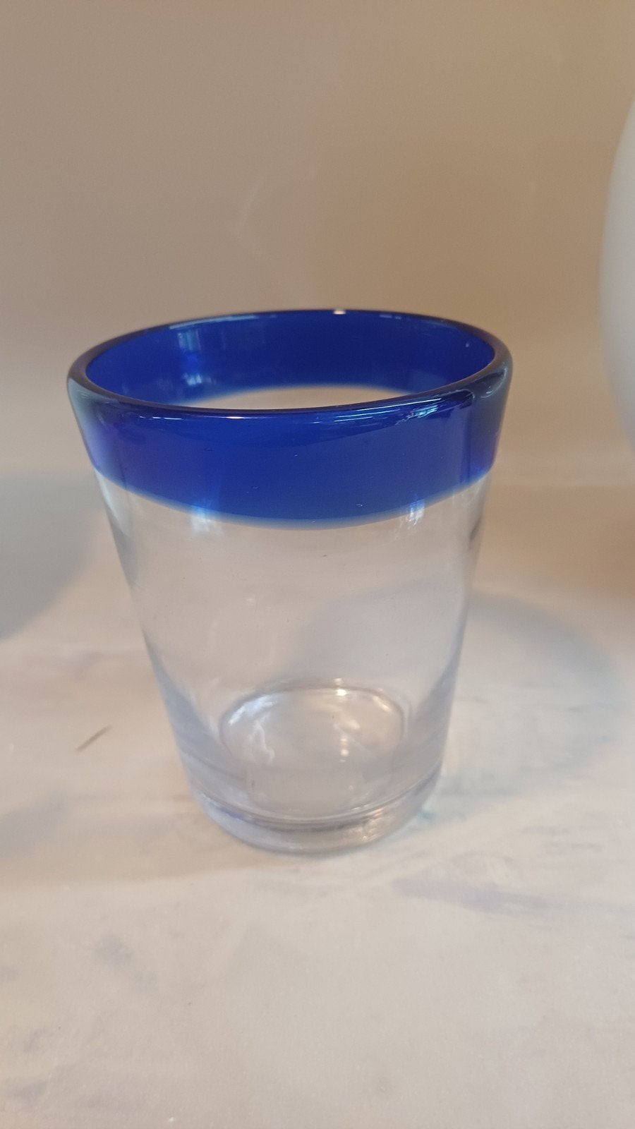 vintage handgeblazen Mexicaans drinkglas, Ophalen of Verzenden, Zo goed als nieuw, Waterglas