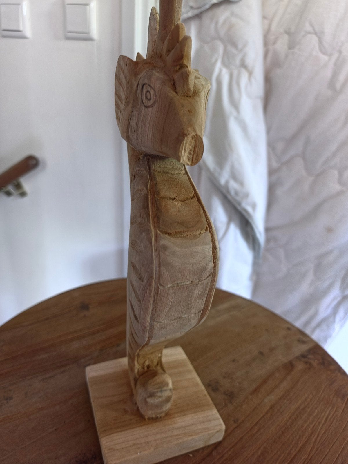 Houten Zeepaard Decoratie - Handgesneden, Hout, Gebruikt, Overige stijlen, Ophalen of Verzenden