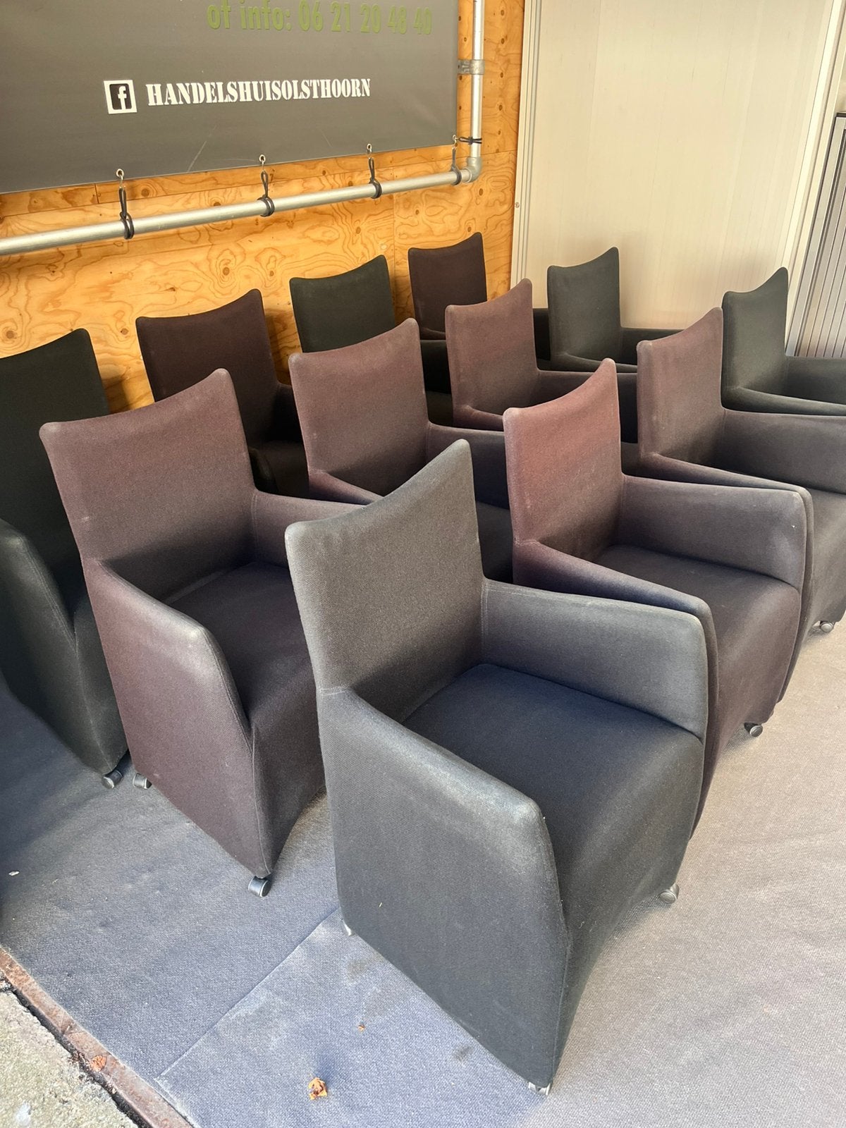 Stoelen Jess design (16 stuks € 100,00 totaal), Huis en Inrichting, Ophalen, Zwart, Xx, Vijf, Zes of meer stoelen