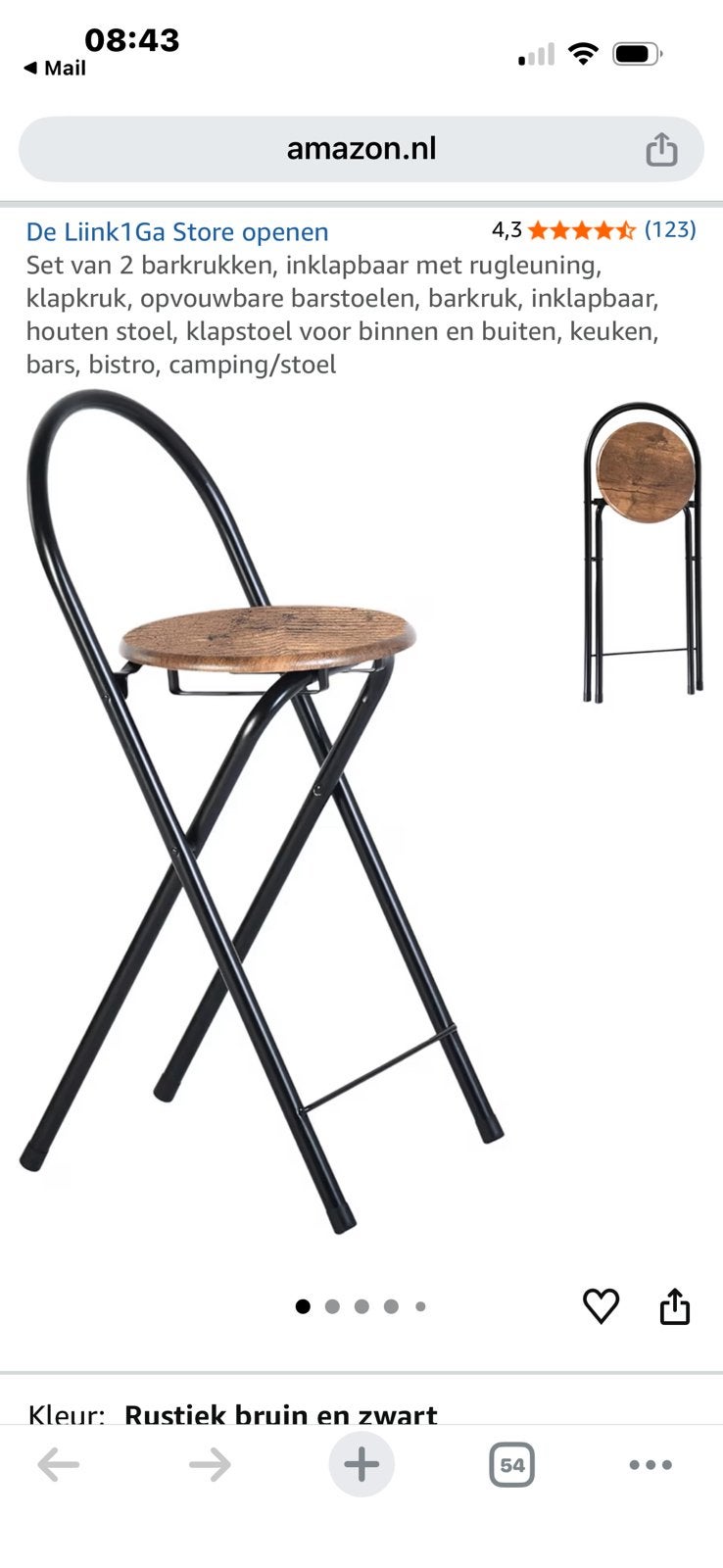 Set van 2 opklapbare krukken, Ophalen, Nieuw, IJzer