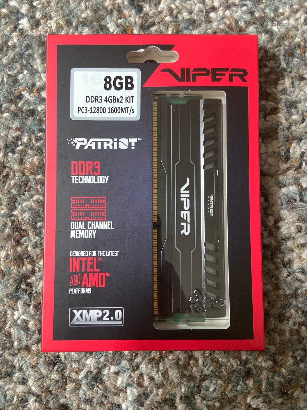 Patriot Viper 8GB DDR3 RAM (2x4GB) 1600MHz, Computers en Software, RAM geheugen, Server, 8 GB, Nieuw, DDR3