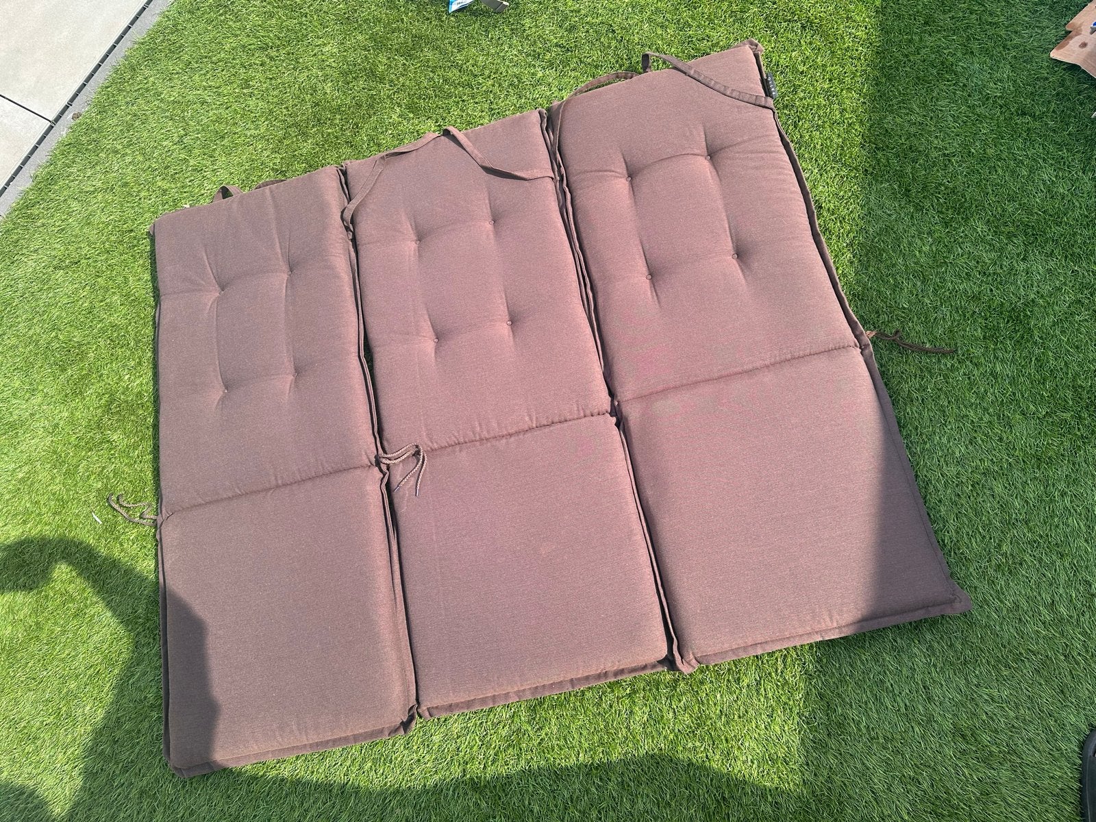 Royal Patio bruine tuinstoelkussens 6 stuks met opbergtas, Tuin en Terras, Ophalen of Verzenden, Gebruikt