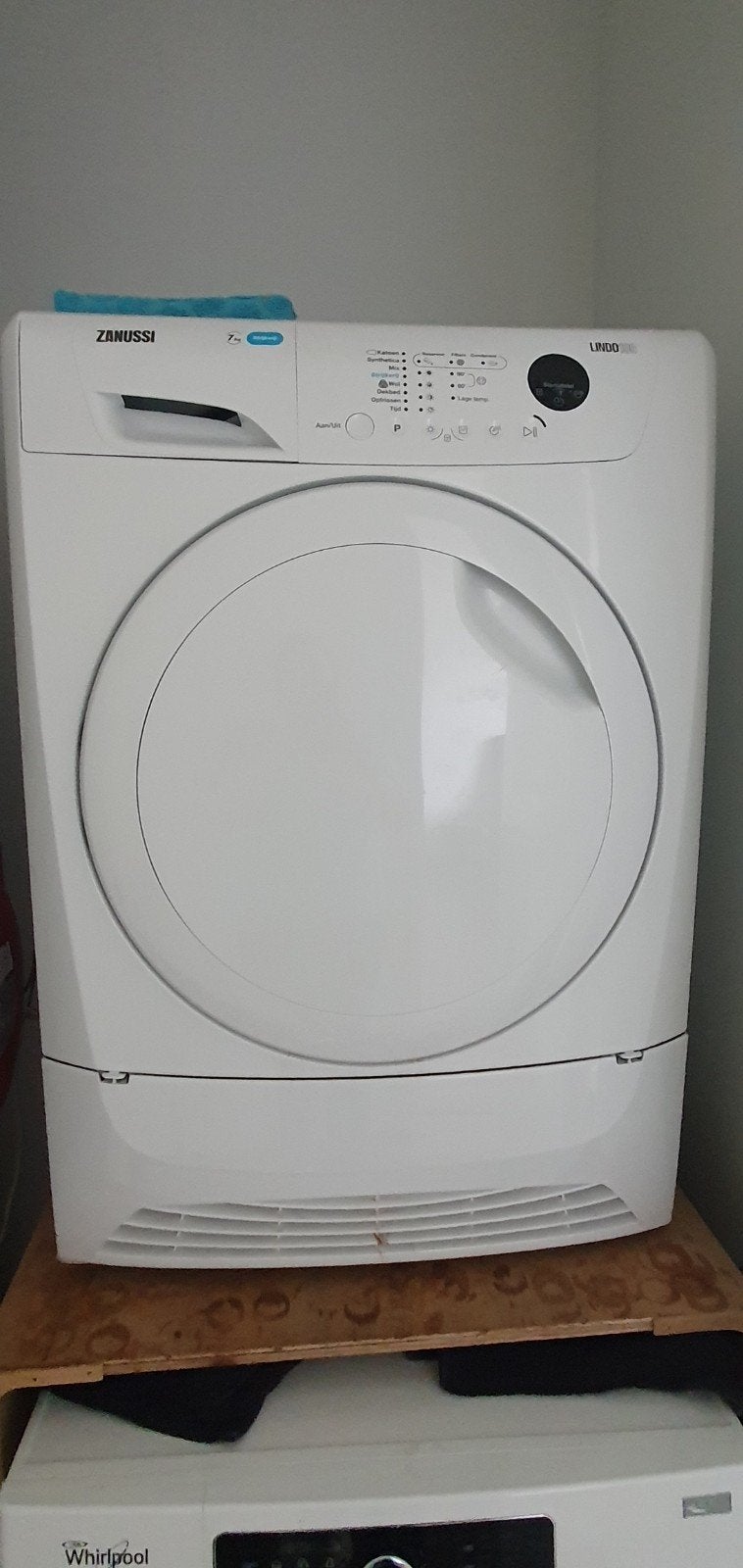 Zanussi condenswasdroger. 7 kilo., Witgoed en Apparatuur, Wasdrogers, Ophalen, 6 tot 8 kg, Gebruikt, Voorlader