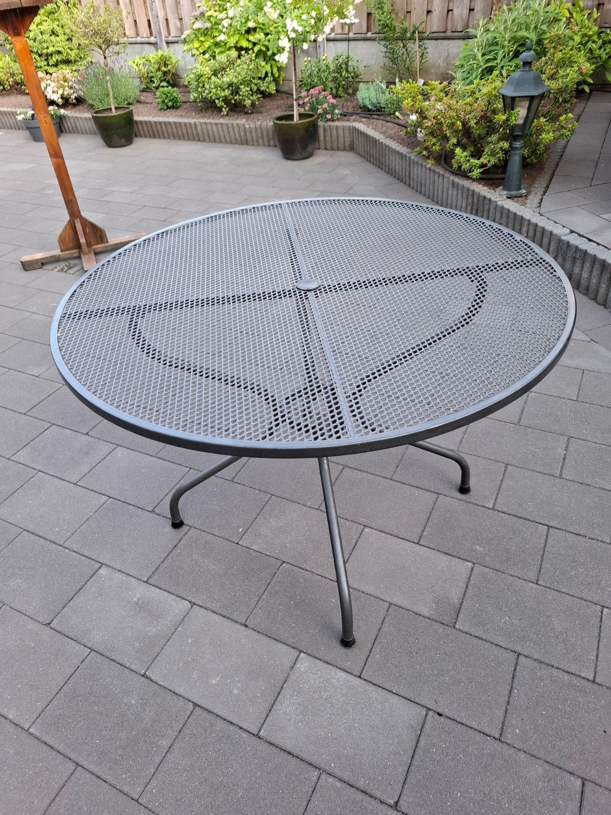 Ronde metalen tuintafel - Ø 105 cm, H 72 cm, Tuin en Terras, Tuintafels, Ophalen, Gebruikt, Rond, Metaal