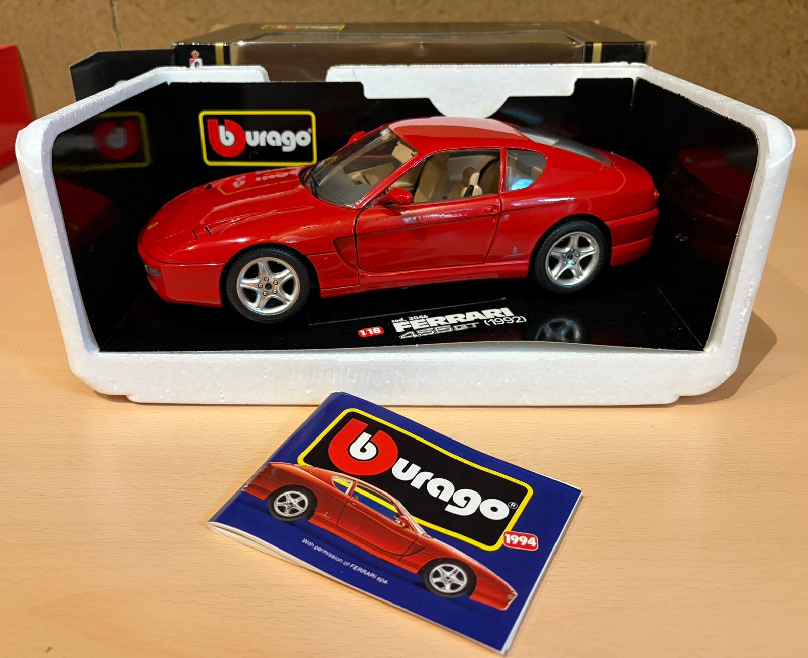 Bburago Ferrari 456GT 1:18 (1992), Ophalen of Verzenden, Zo goed als nieuw, Auto, Bburago
