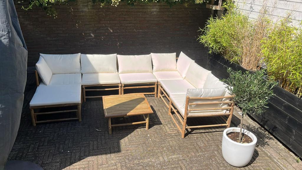 Loungeset bamboe, Ophalen, Overige materialen, Bank, Nieuw