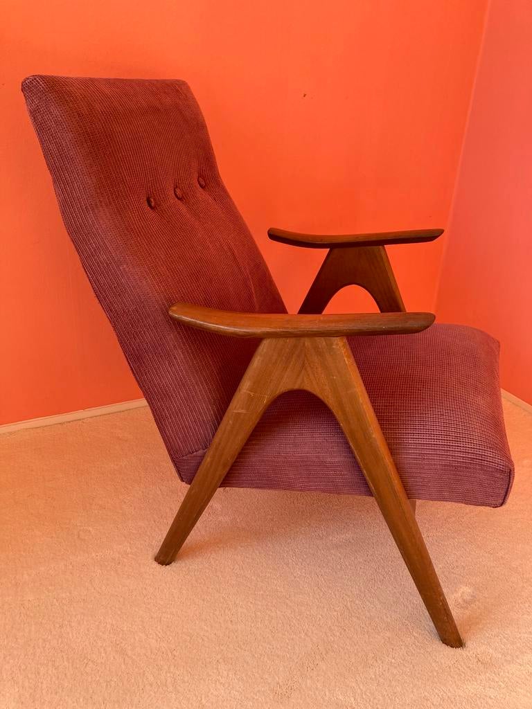Vintage stoel fauteuil, Huis en Inrichting, Fauteuils, Ophalen, Gebruikt, 50 tot 75 cm, Vintage