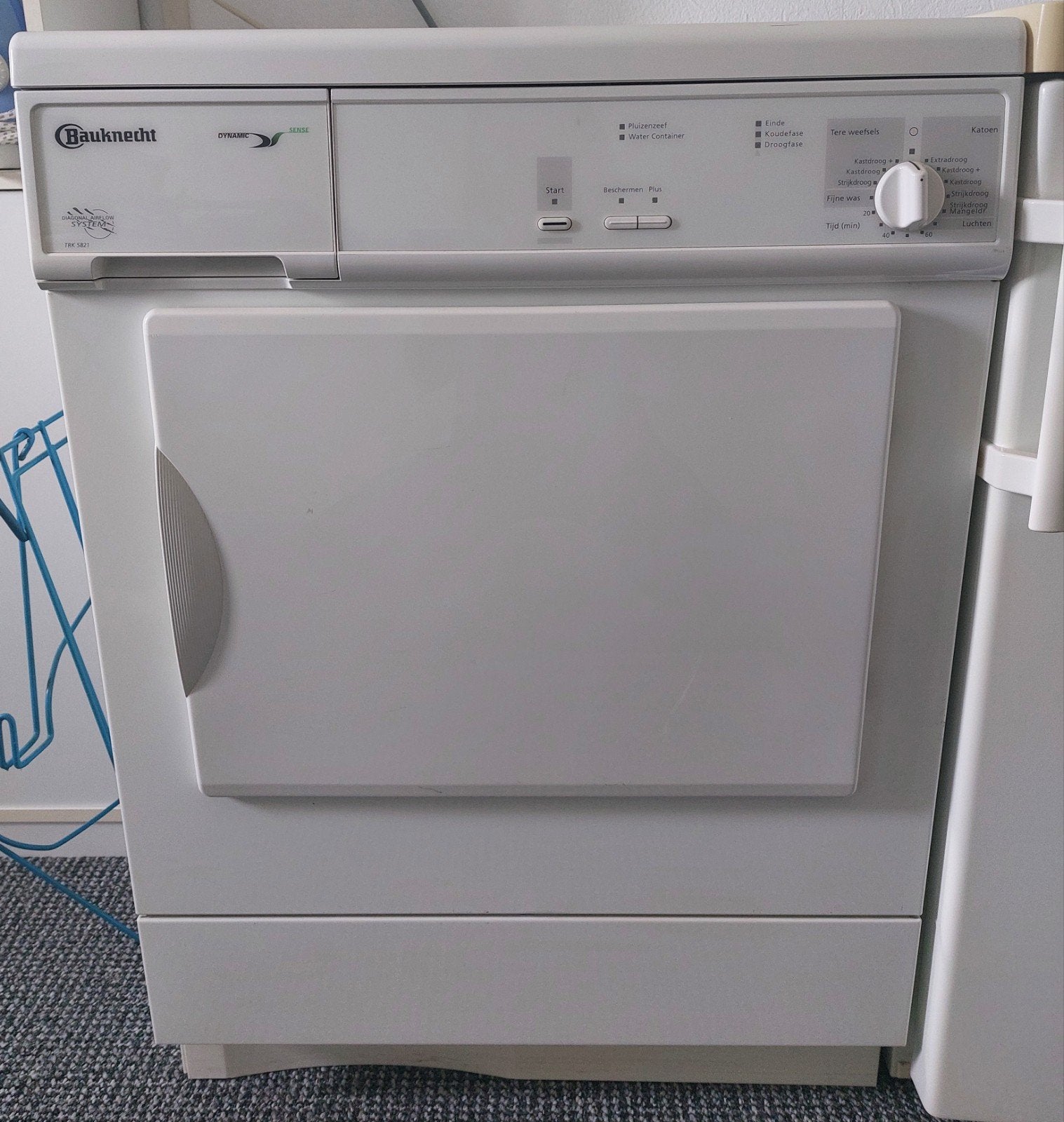 Bauknecht Dynamic Sense TRK 5821 Condensdroger, Ophalen, 6 tot 8 kg, Gebruikt, Voorlader