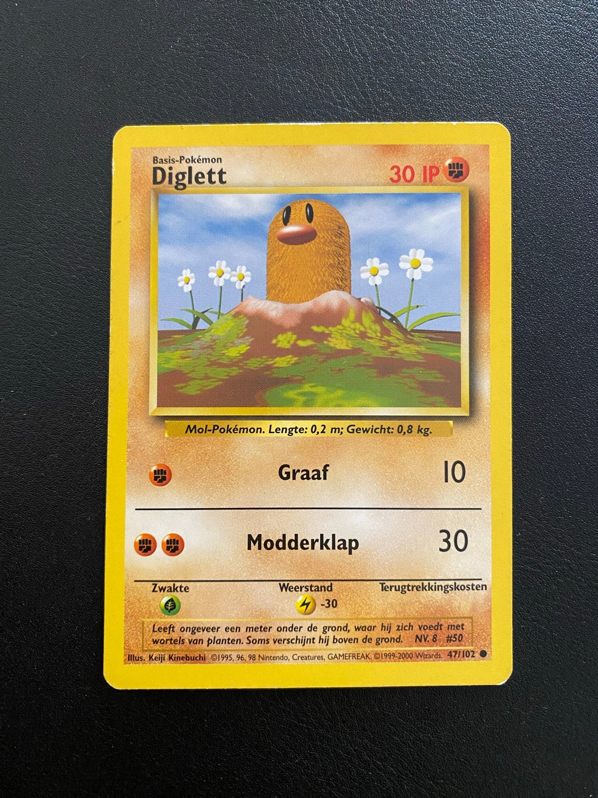 Diglett 47/102 Common Pokémon Base (1995) Set Nederlands, Ophalen of Verzenden, Zo goed als nieuw, Losse kaart