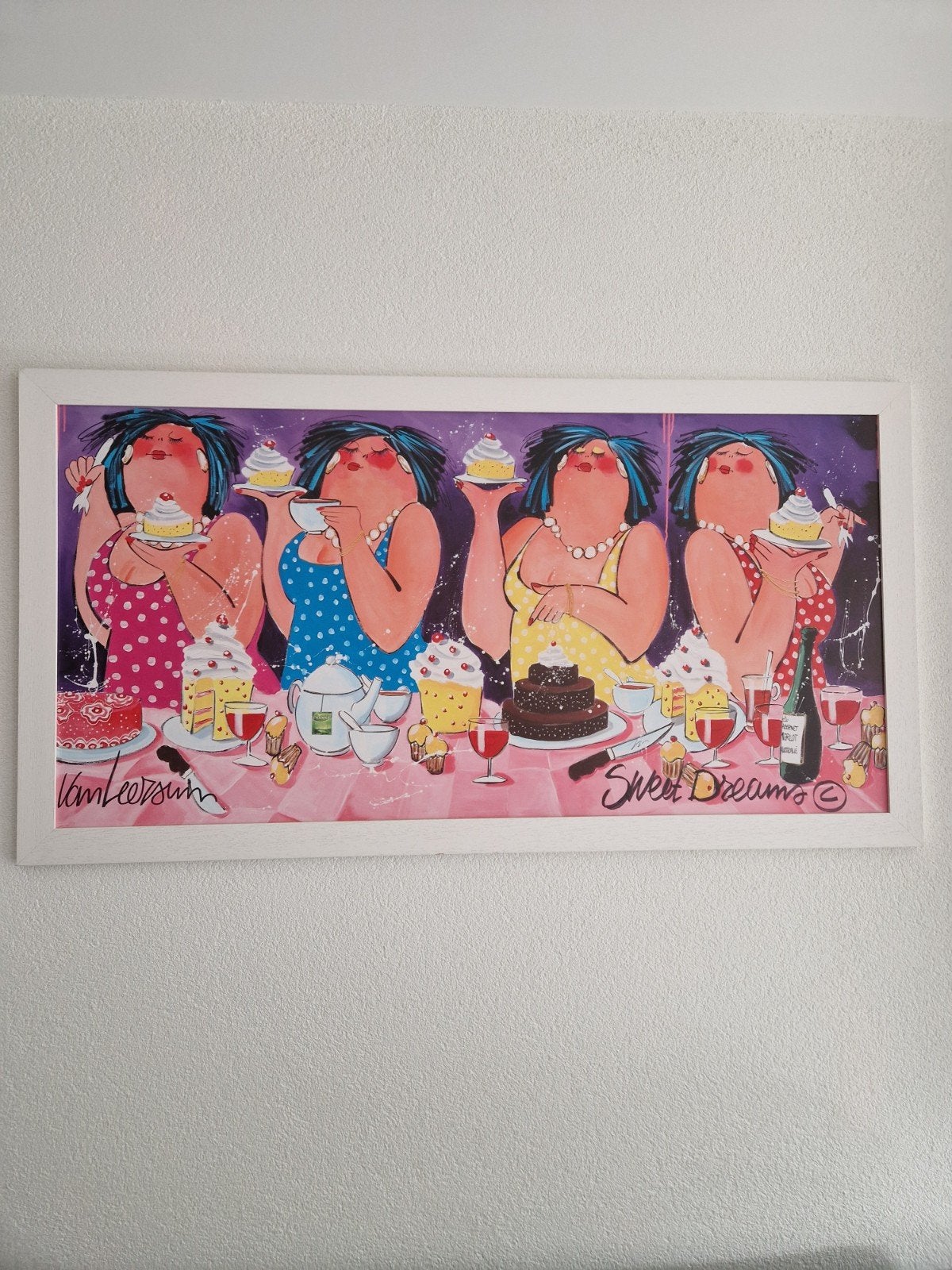 Schilderij 'Sweet Dreams' van Van Leersum 130/70cm, Ophalen, Papier/karton, Gesigneerd, Figuren