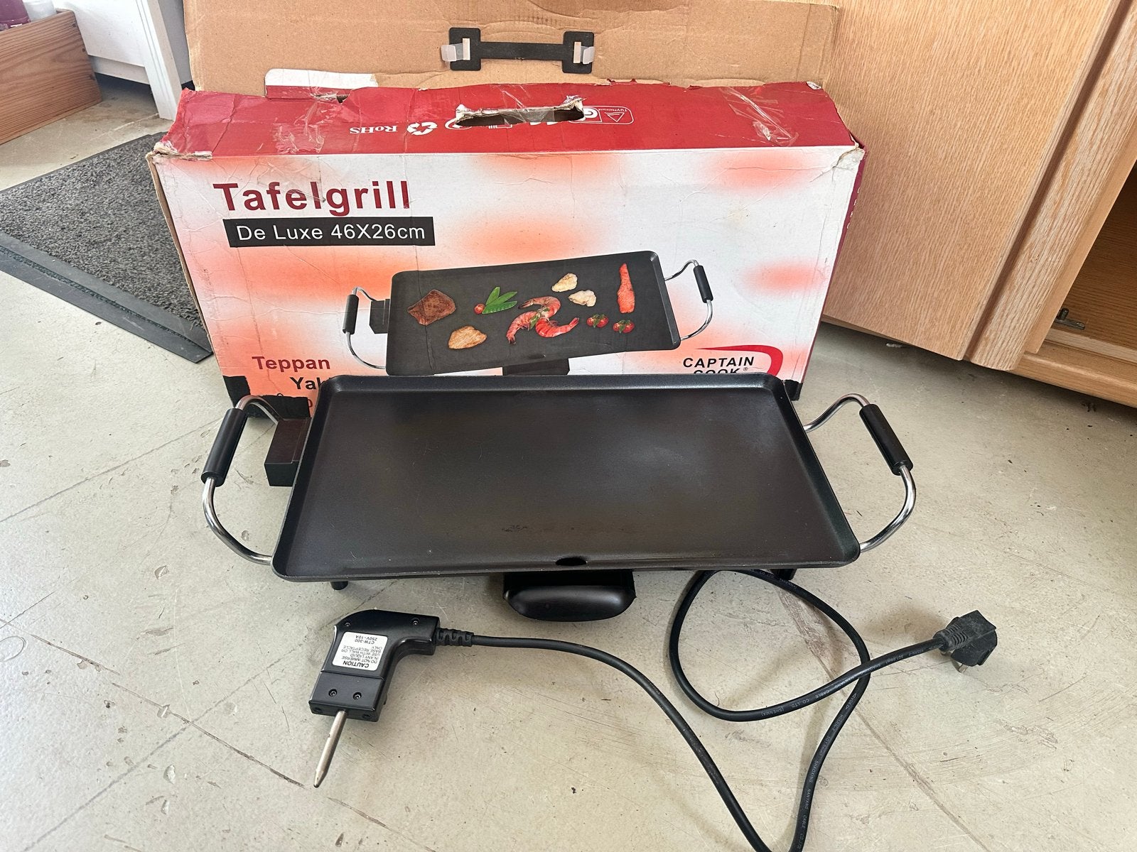 Captain Cook Tafelgrill De Luxe 46x26cm Teppan Yaki, Witgoed en Apparatuur, Ophalen, Gebruikt, Tafelgrill