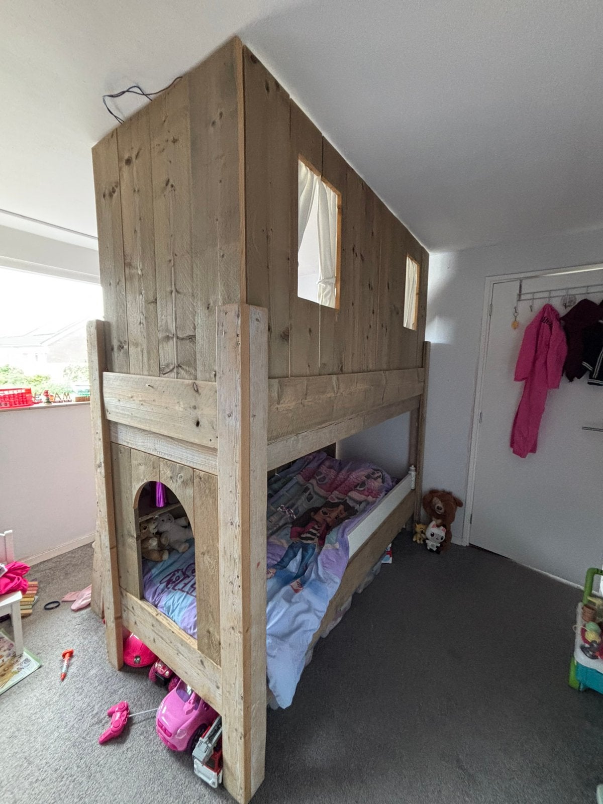 Stappel bed van steigerhout, Ophalen, Gebruikt, Stapelbed