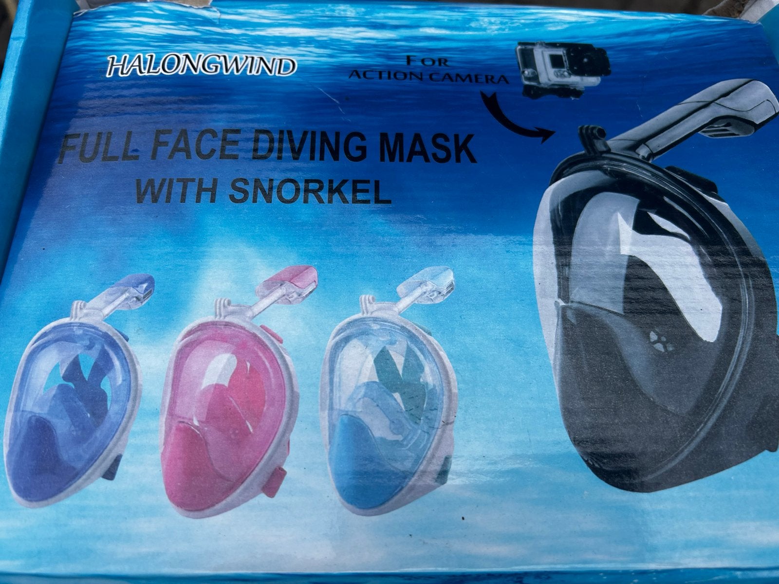 HALONGWIND Volgelaats Duikmasker met Snorkel, Ophalen, Nieuw, Snorkelmasker