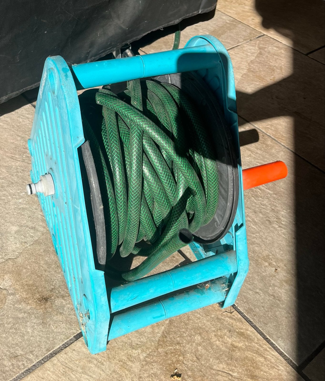 20 meter tuinslang met haspel, Tuin en Terras, Tuinslangen, Ophalen of Verzenden, Gebruikt, Tuinslang