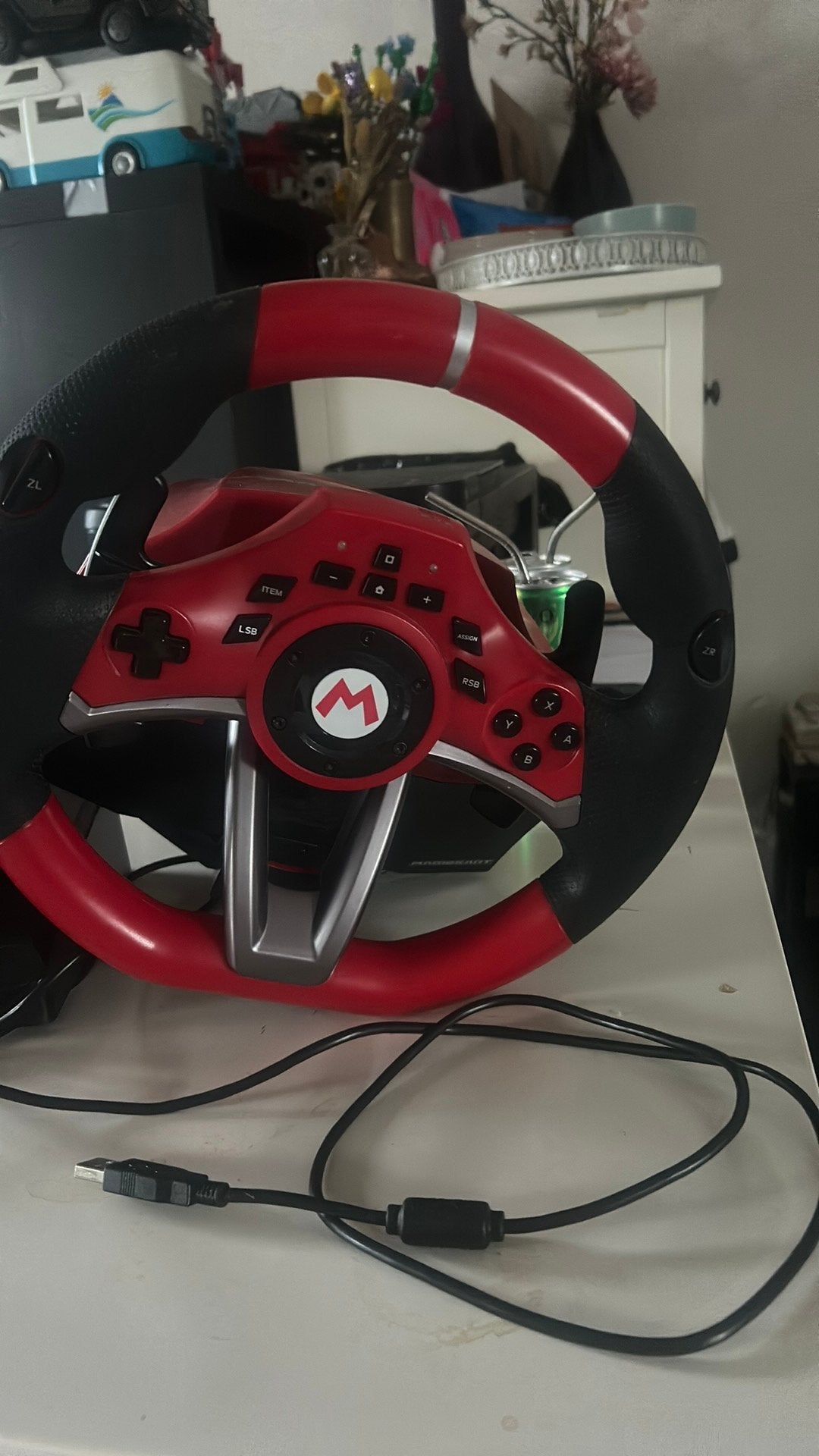 Mario kart nintendo stuur met gaspedalen, Racestuur, Gebruikt, Verzenden, Nintendo