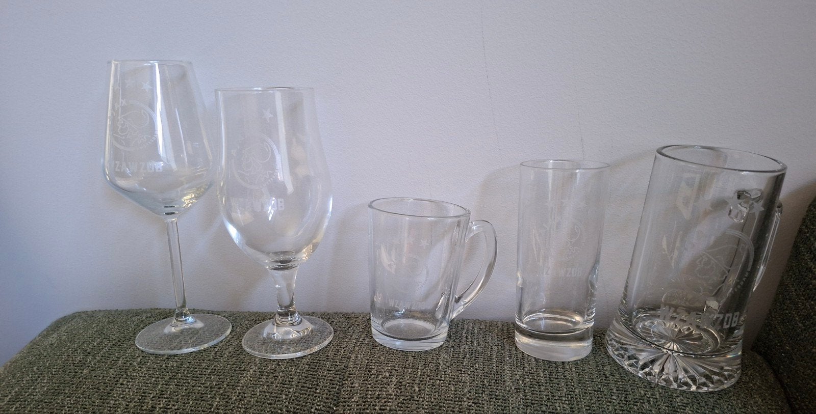 Ajax glazen set 5 stuks, Ophalen of Verzenden, Nieuw, Ajax, Overige typen