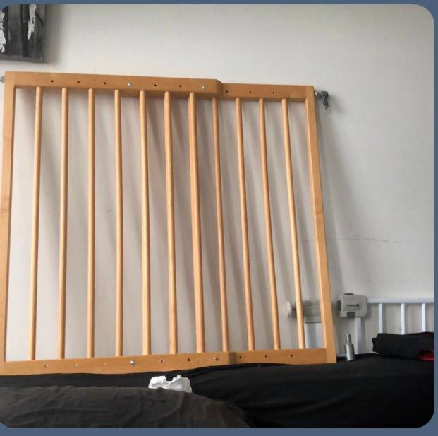 Lindam houten traphekje - Veiligheid voor kinderen, Kinderen en Baby's, Traphekjes, Gebruikt, 100 tot 115 cm, Ophalen of Verzenden