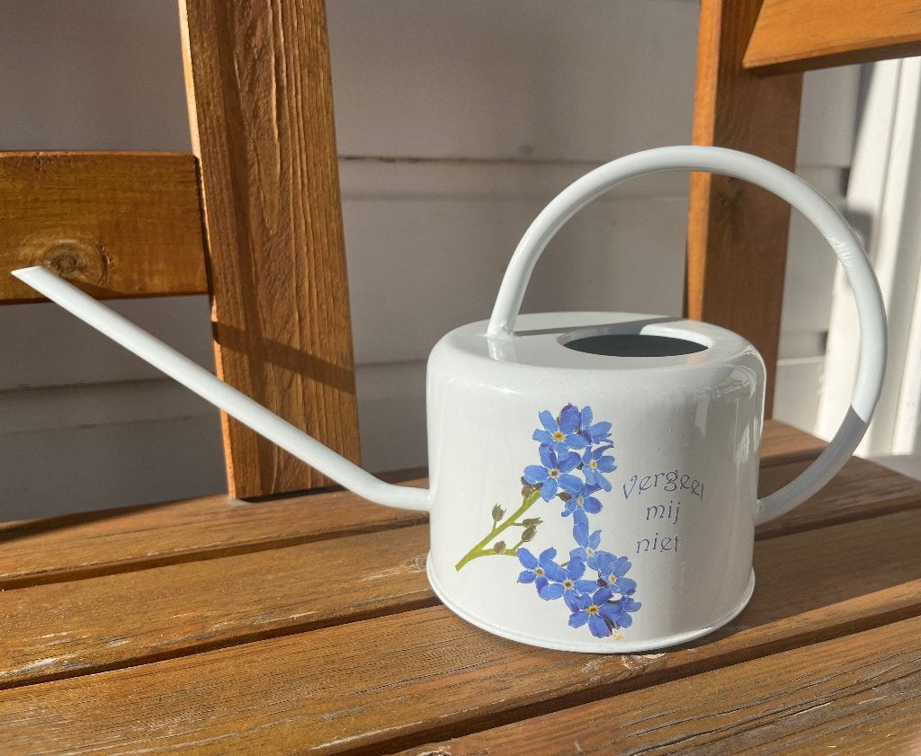 Vergeet mij niet bloemen gieter / decoratie, Tuin en Terras, Gieters, Ophalen of Verzenden