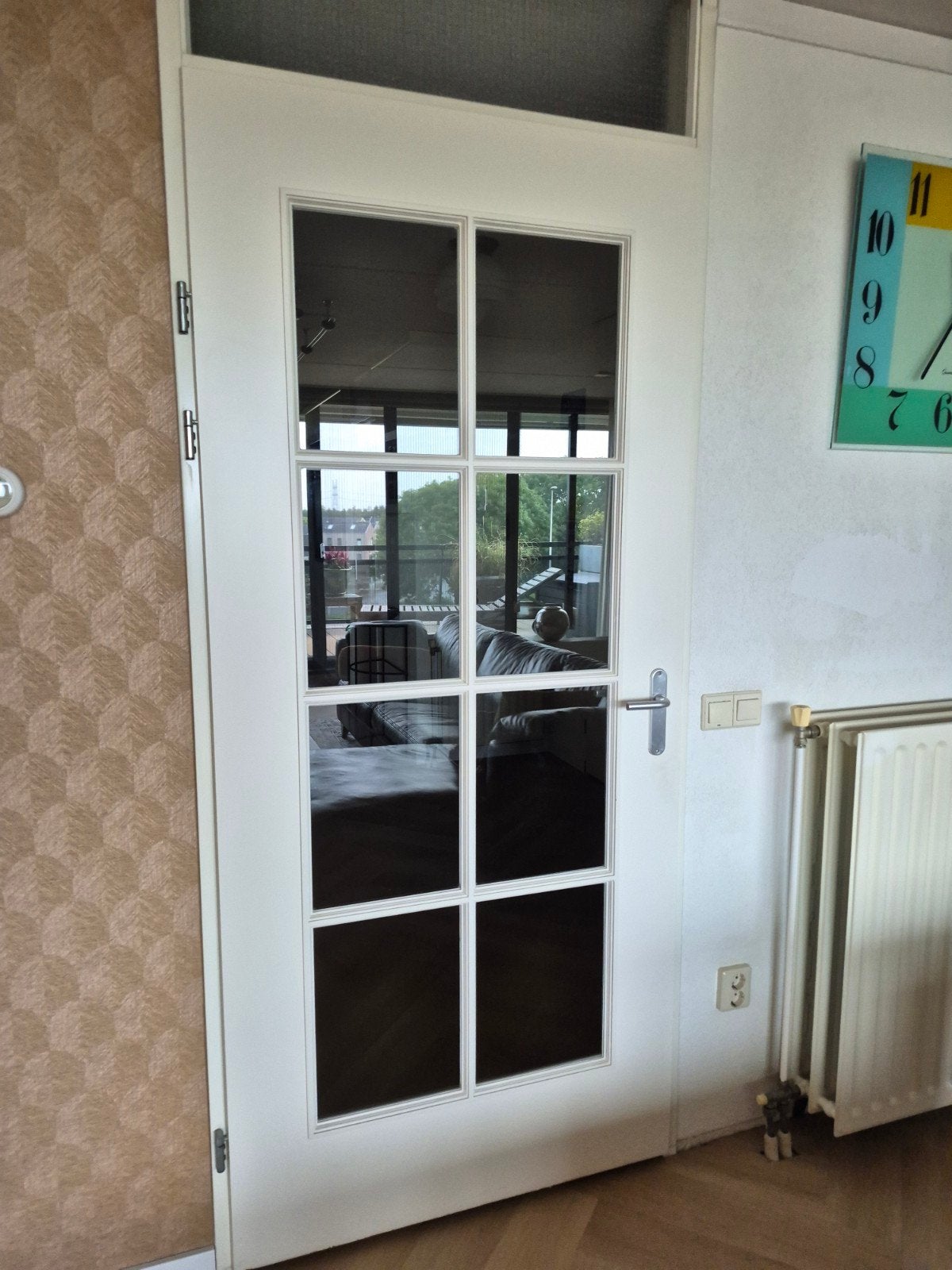 Binnendeur met Veiligheidsglas, opdek, Doe-het-zelf en Verbouw, Ophalen, 80 tot 100 cm, Binnendeur, Zo goed als nieuw