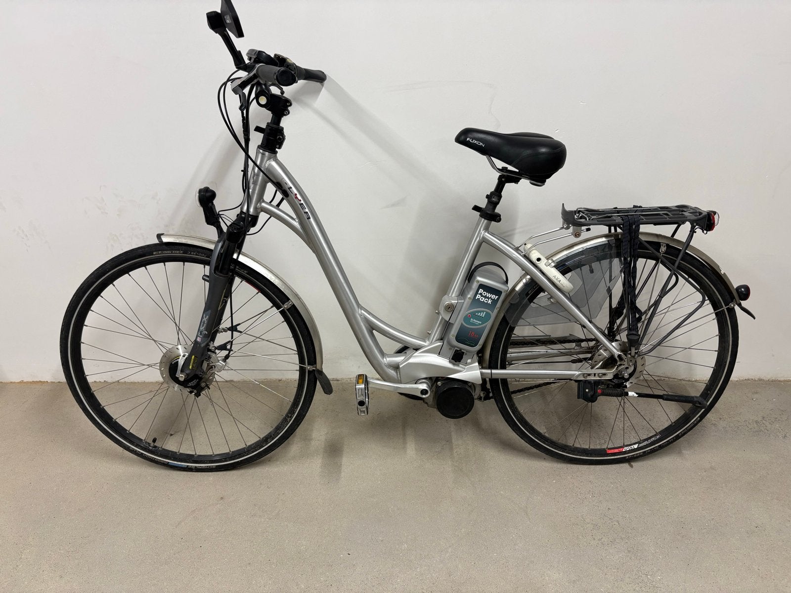 Flyer E-bike met 18Ah accu, lader en 90km actieradius, Gebruikt, 59 cm of meer, 50 km per accu of meer, Ophalen