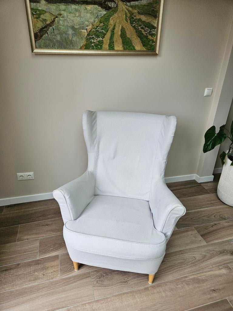 IKEA Strandmon fauteuil lichtgrijs – wasbare hoes, Ophalen, Gebruikt, 75 tot 100 cm, 75 tot 100 cm