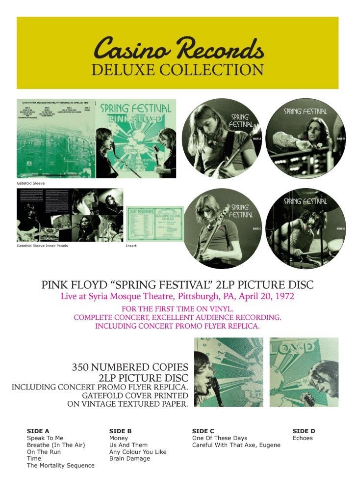 Pink Floyd Spring Festival 1972 Luxe Numbered 2-lp pic. disc, Verzenden, Zo goed als nieuw, 12 inch, Dubbel-LP