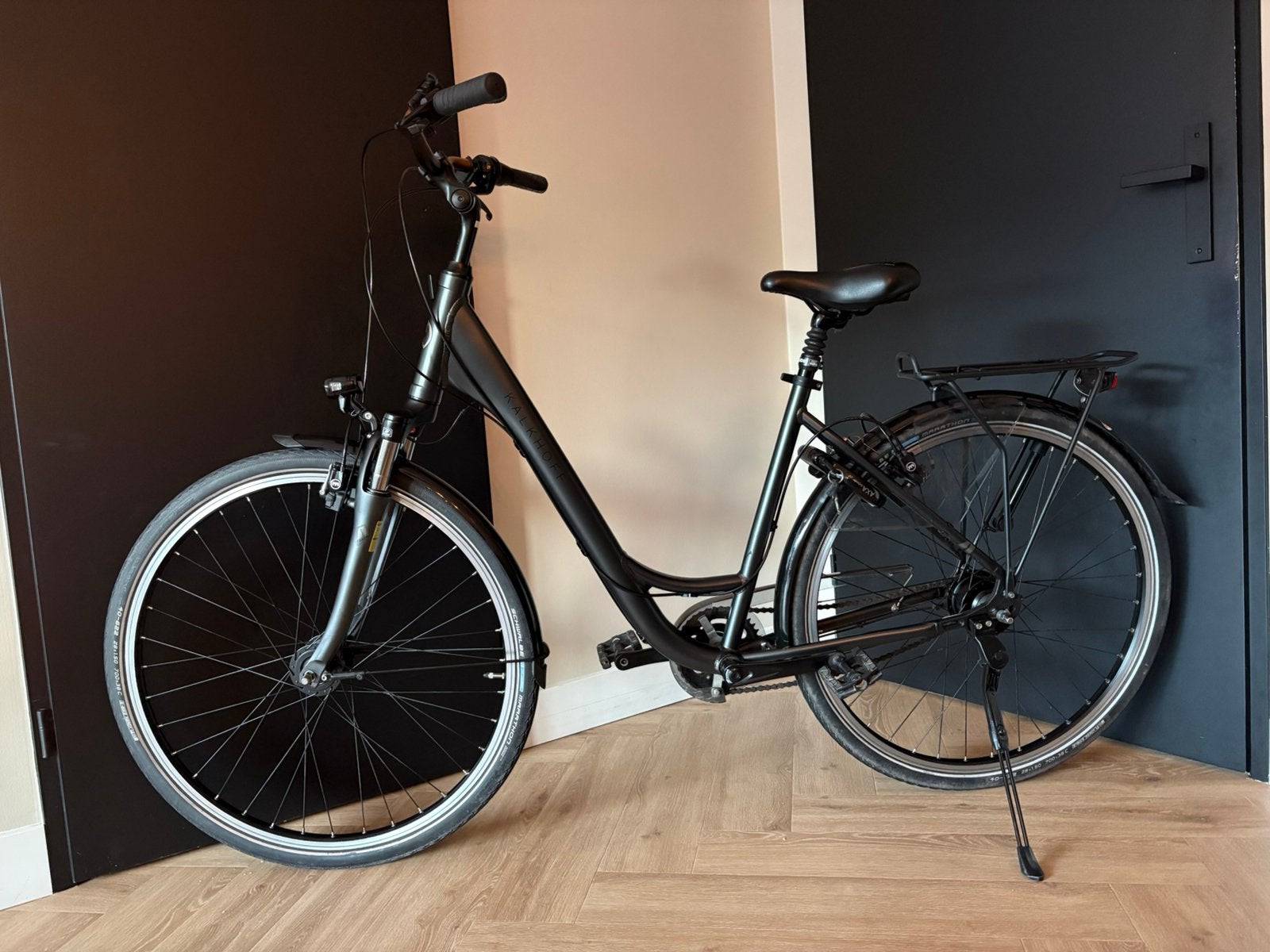 Set Kalkhoff AGATTU Heren en Damesfiets, Velgrem, 47 tot 50 cm, Versnellingen, Zo goed als nieuw