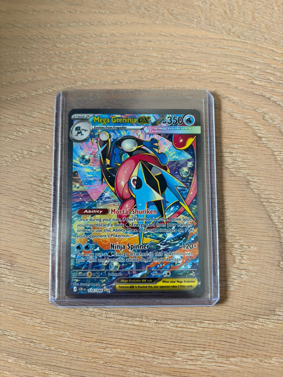 Mega Greninja Ex 116/086 Chaos Rising pokemon, Ophalen of Verzenden, Zo goed als nieuw
