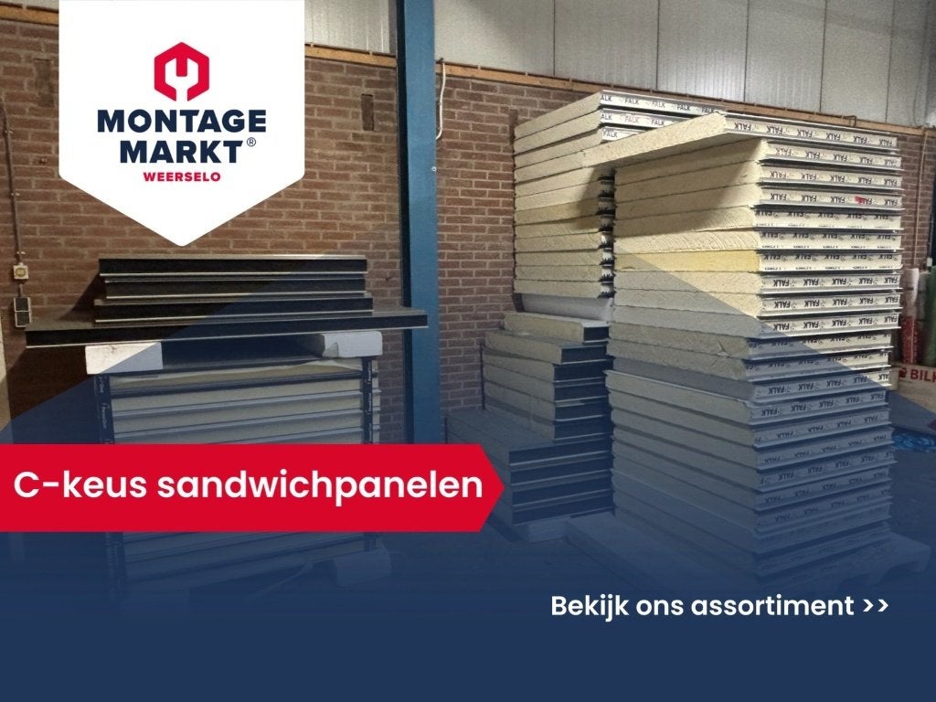 C-keus sandwichpanelen | Dak & Wand | Goedkoop | >3000 mm, Doe-het-zelf en Verbouw, Platen en Panelen, Ophalen, Zo goed als nieuw