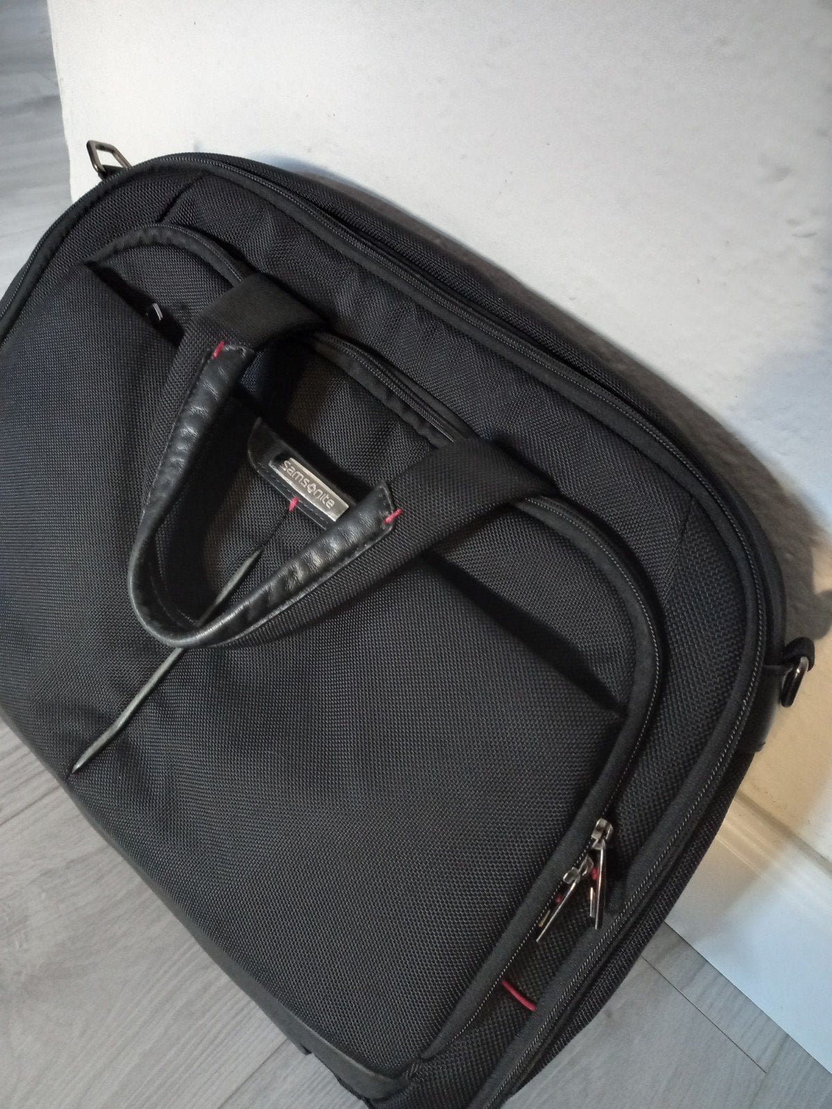 Samsonite laptoptas/aktetas zwart met leren accenten, Ophalen of Verzenden, Gebruikt, Overige typen