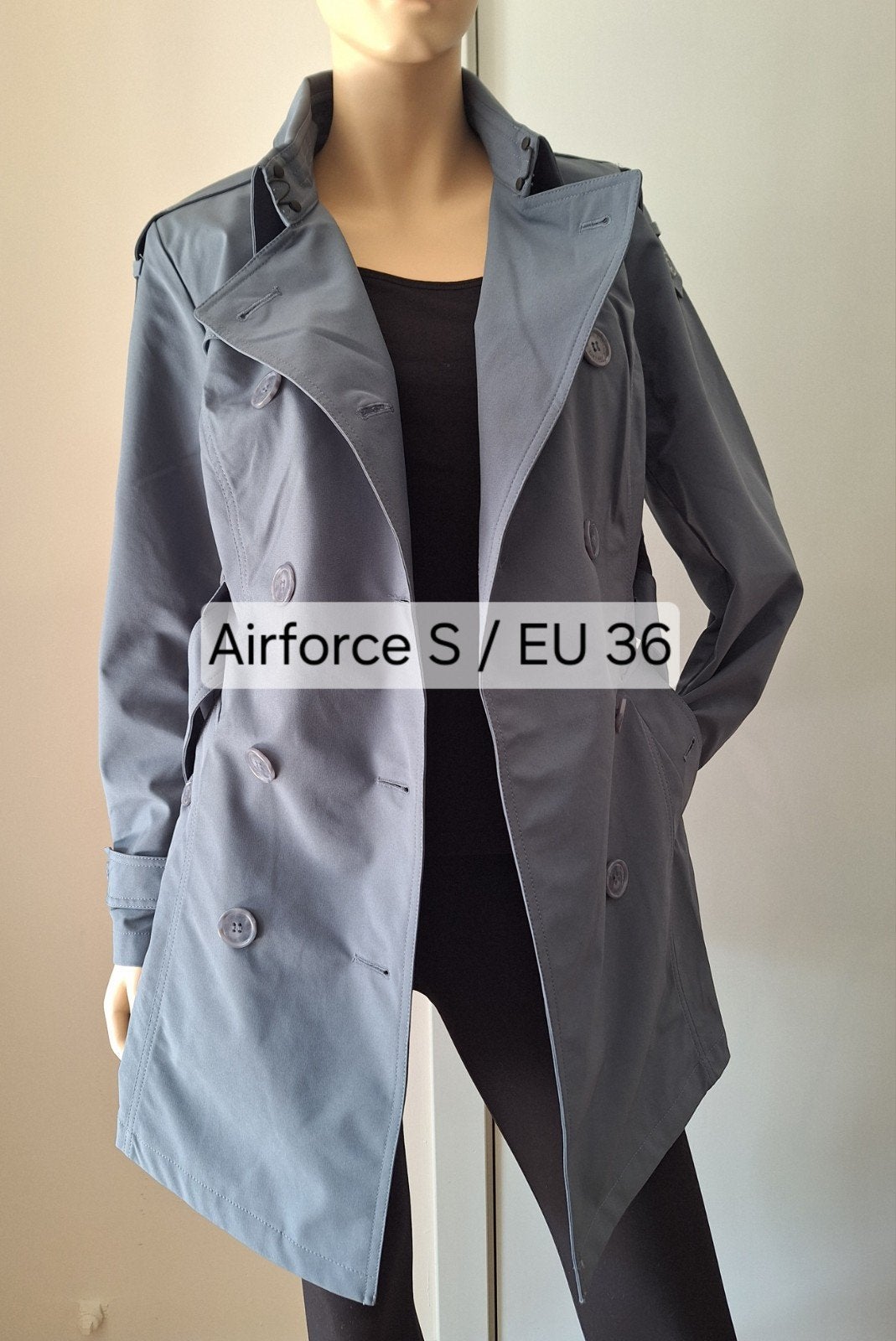 Airforce trenchcoat / regenjas / zomerjas Dark Slate 36 / S, Airforce, Blauw, Nieuw, Ophalen of Verzenden
