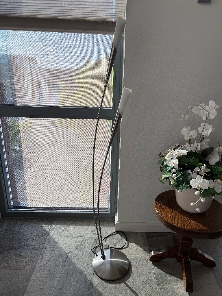 Staande LED lamp, Ophalen, Zo goed als nieuw, Glas, 150 tot 200 cm