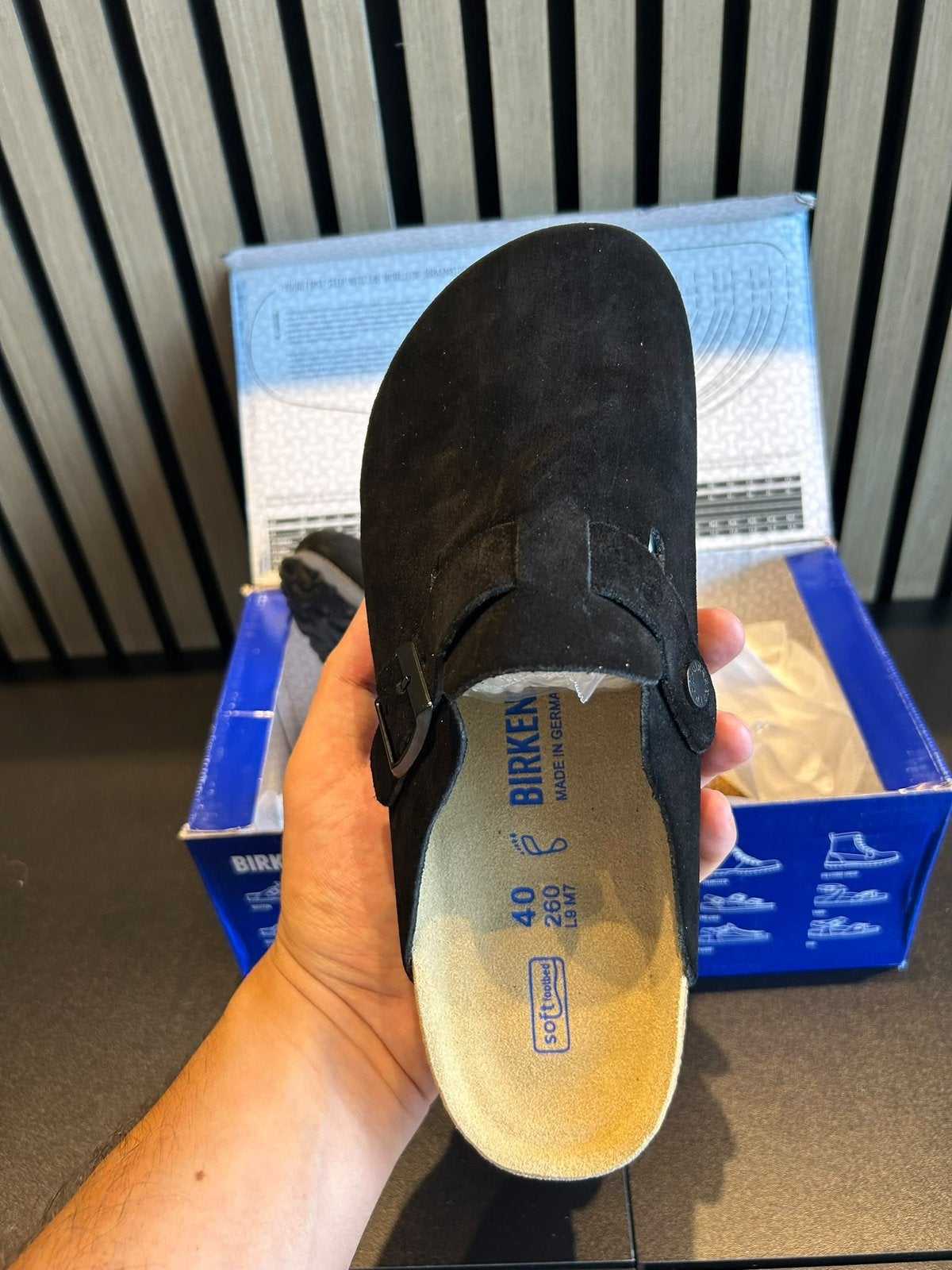 Birkenstock Boston, Ophalen of Verzenden, Zo goed als nieuw, Zwart