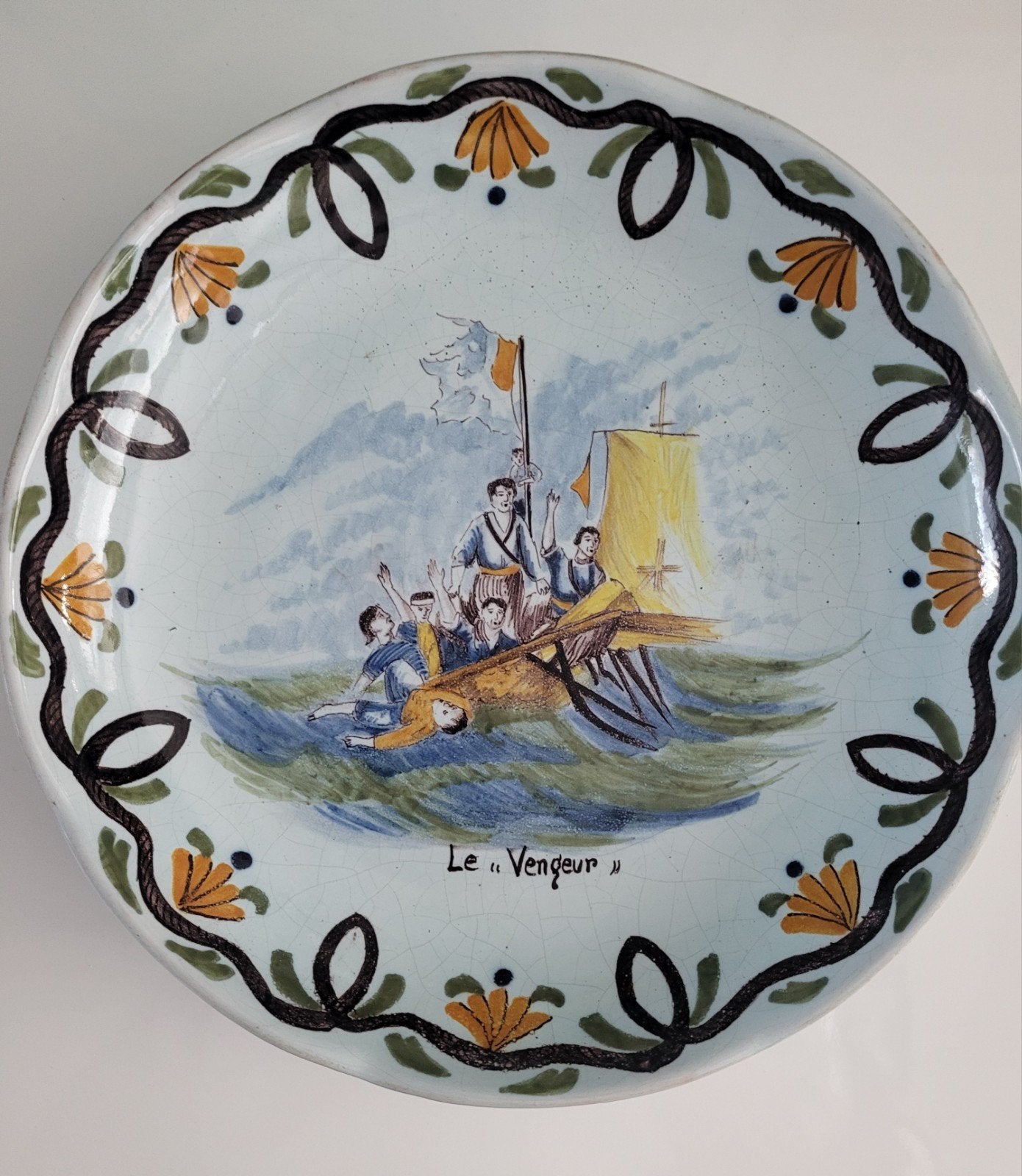 Te koop antiek aardewerk Frans wandbord, Ophalen of Verzenden