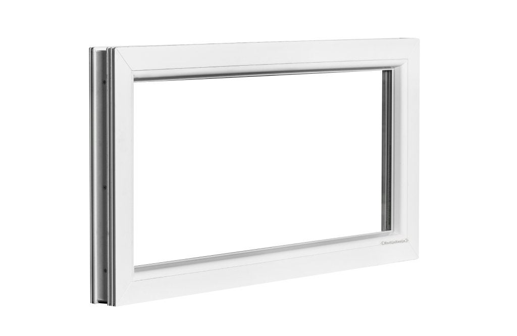 Kunststof Kozijn Vast  B100 H50cm Mat Zwart, Niet ingevuld, Kunststof, Raamkozijn, Niet ingevuld