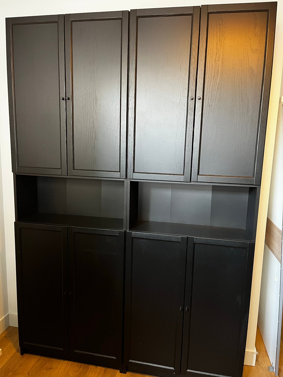 2x IKEA Billy Boekenkast Zwart eikenpatroon 80x240cm, Ophalen, Gebruikt, 200 cm of meer, 50 tot 100 cm
