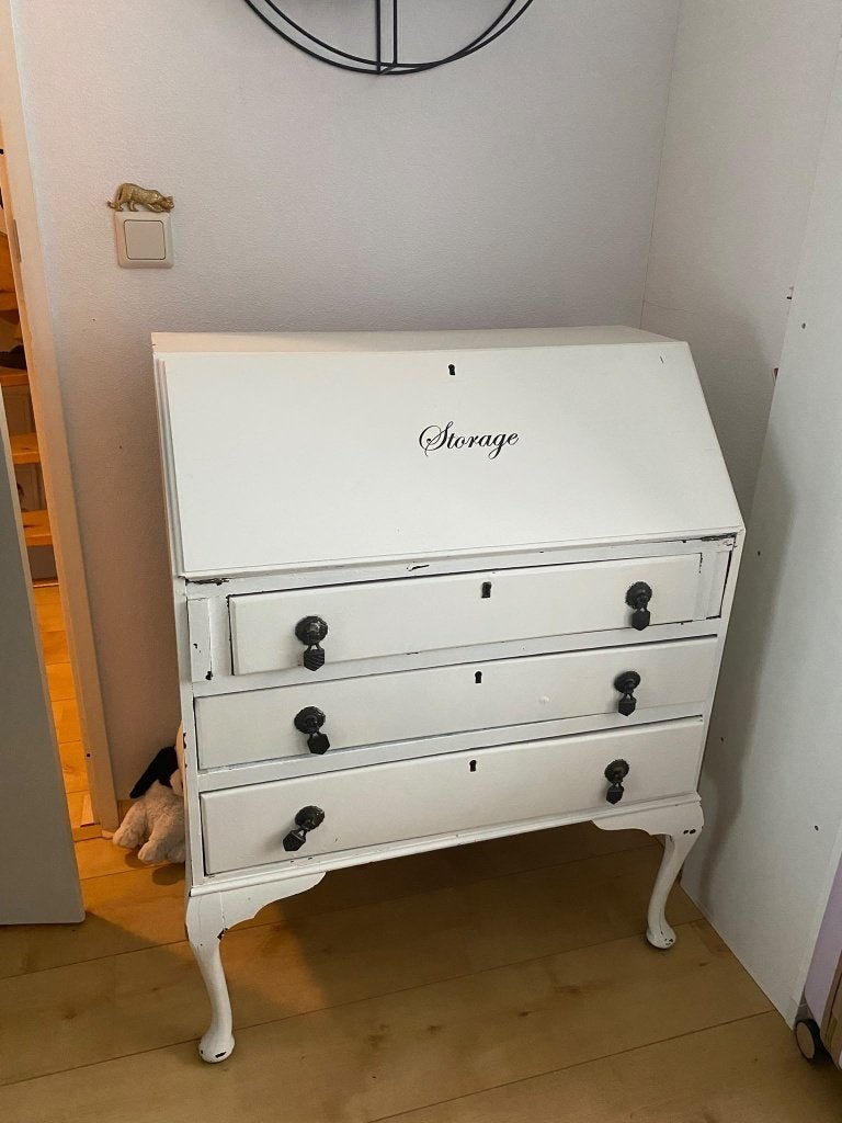 Secretaire wit vintage, Huis en Inrichting, Ophalen, Gebruikt, Engels landelijk