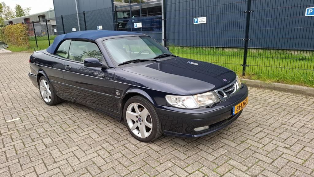 Saab 9-3 2.0 T Cabrio 2003 Blauw, Voorwielaandrijving, 4 cilinders, Cabriolet, Origineel Nederlands