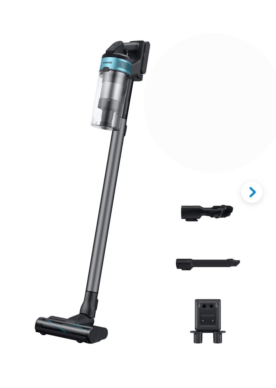 Samsung Jet 75E Steelstofzuiger met Oplaadstation, Ophalen, Geschikt voor tapijt, Zo goed als nieuw, Minder dan 1200 watt