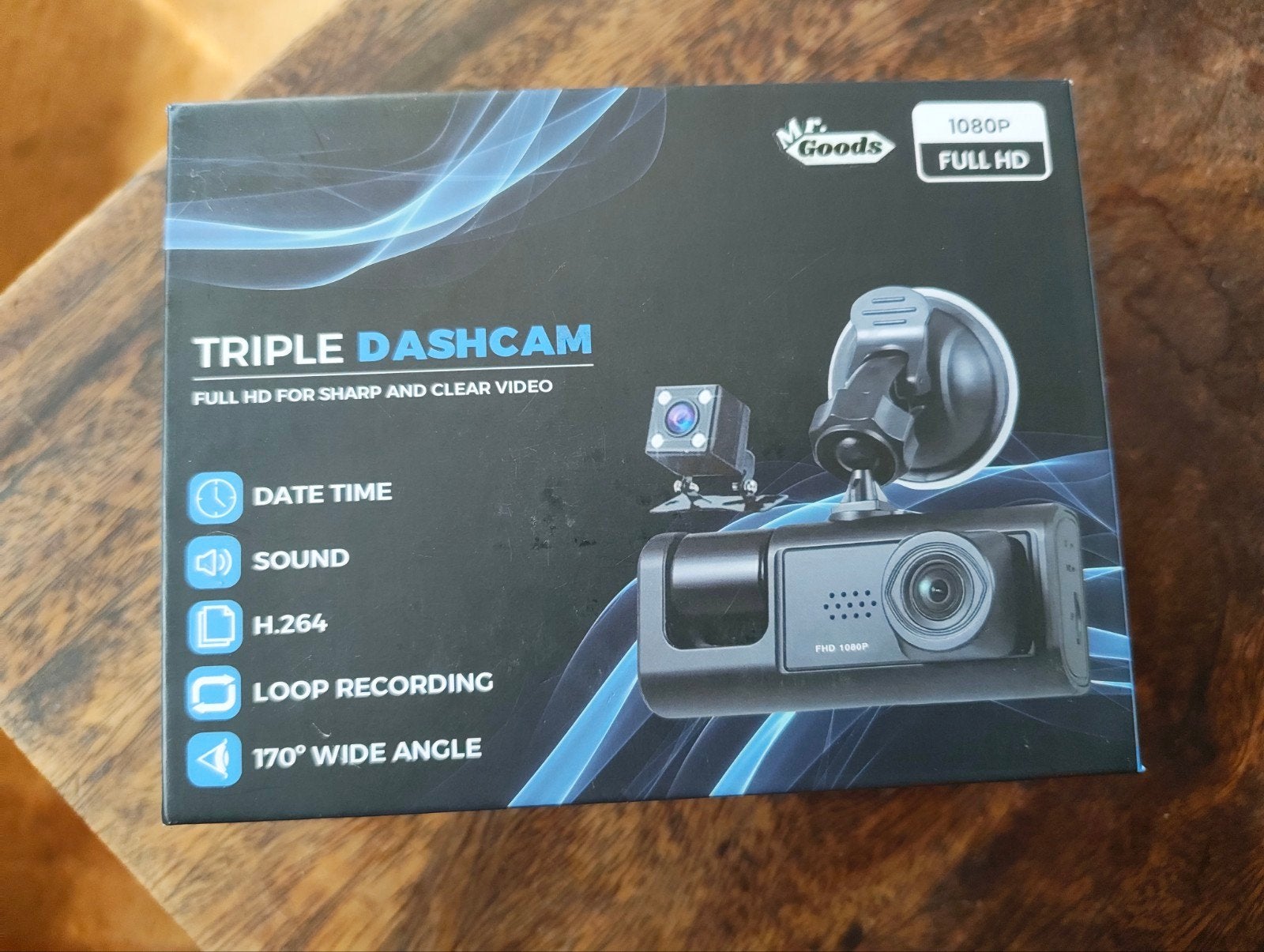 Triple Dashcam Full HD met 170 groothoeklens, Ophalen of Verzenden, Nieuw