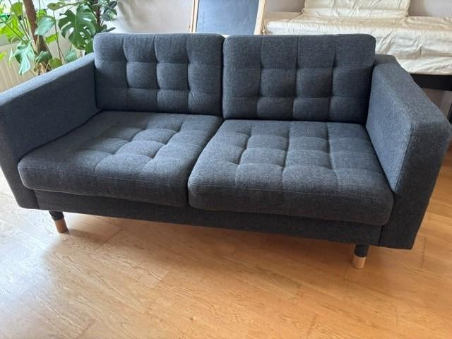 Landskrona IKEA tweezitsbank donkergrijs, Ophalen, Gebruikt, 150 tot 200 cm, Tweepersoons