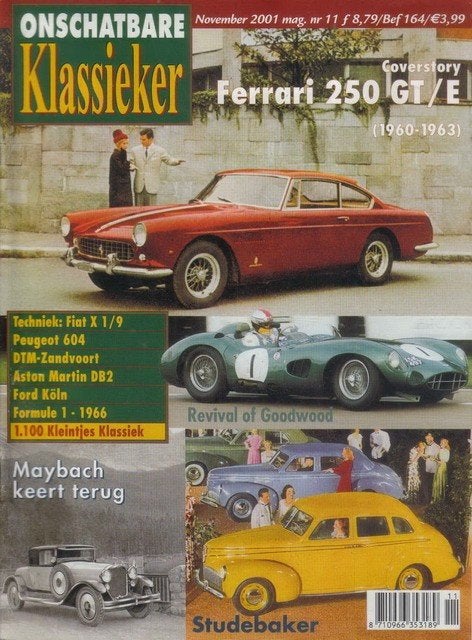 OK 11 2001 : Ferrari 250 GTE - Fiat X1/9 - Peugeot 604, Ophalen of Verzenden, Gelezen, Algemeen