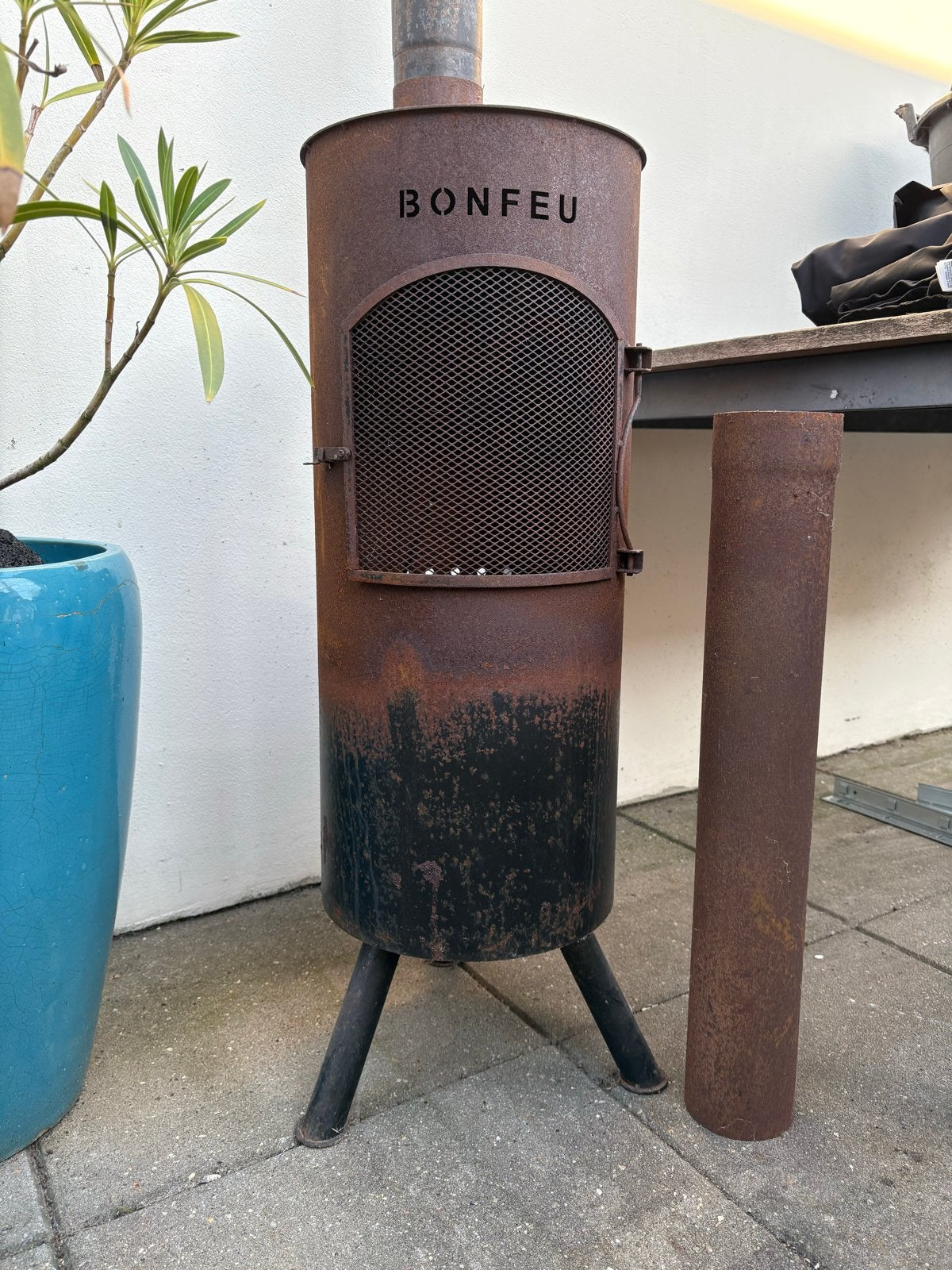 Bonfeu vuurton/buitenhaard - roestkleurig, Ophalen, Gebruikt, Vuurton