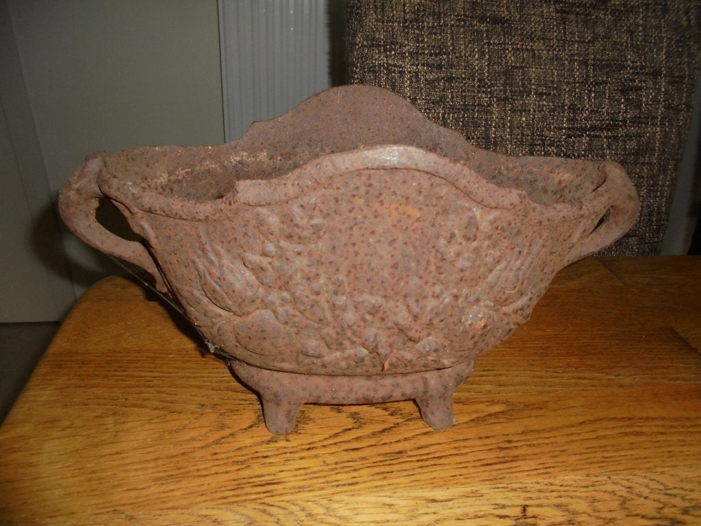 Gietijzeren jardinére / 18 cm hoog ( 2 ), Antiek en Kunst, Curiosa en Brocante, Ophalen of Verzenden