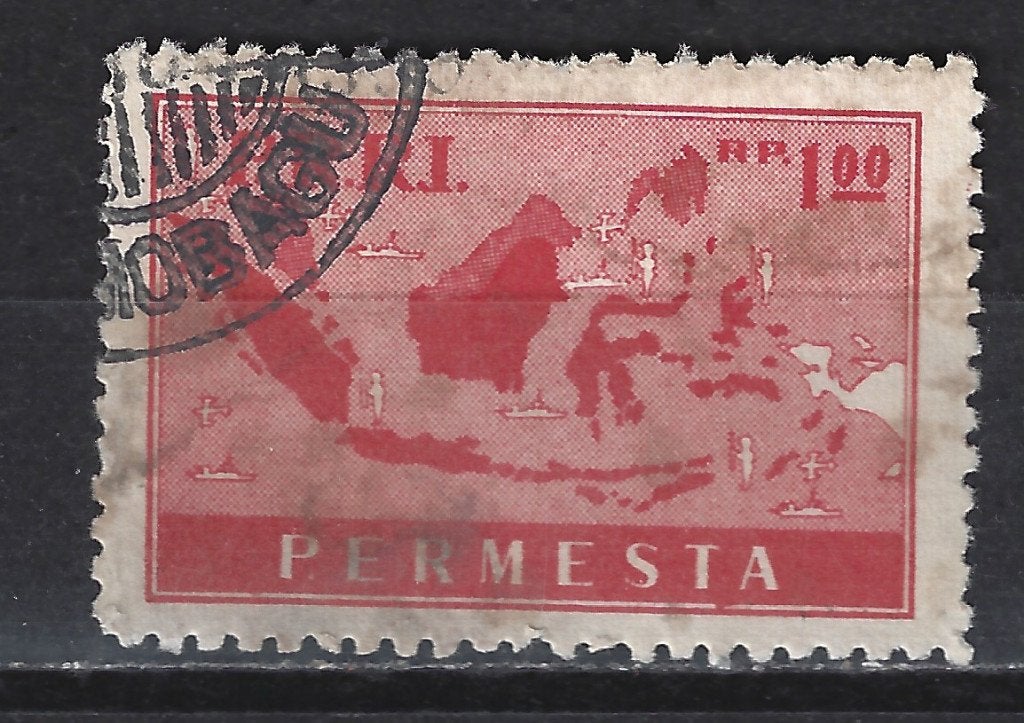 Indonesie PERMESTA 2 geb 1957 ; NU VEEL JAPANSE BEZETTING, Ophalen of Verzenden, Gestempeld, Zuidoost-Azië